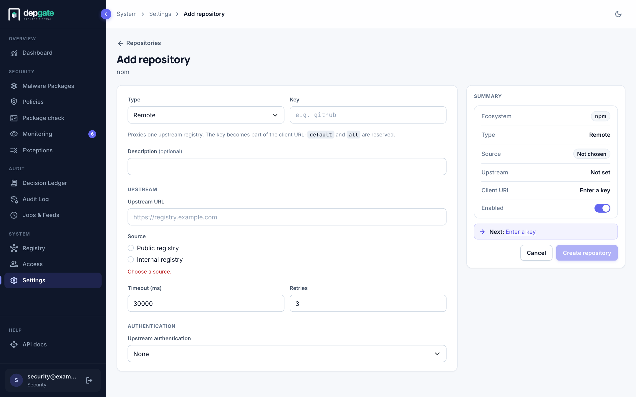 Adding a repository